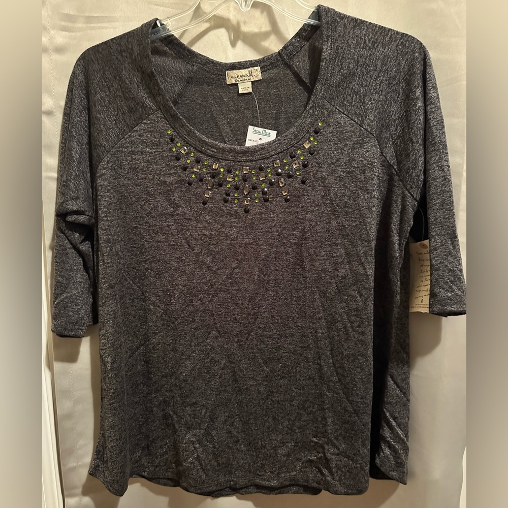 One World short sleeved top with embellishments ***NWT***